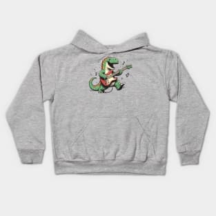 T-Rex Playing Guitar Kids Hoodie